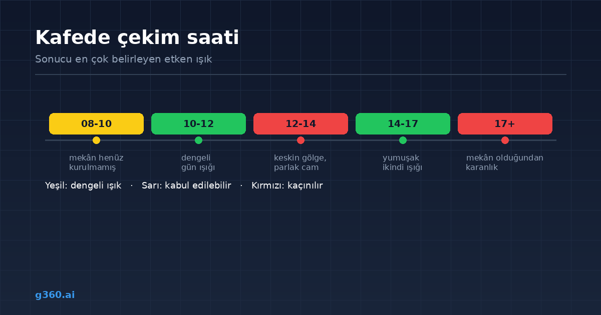 Gun icinde kafe cekimi icin uygun ve kacinilmasi gereken saat dilimleri