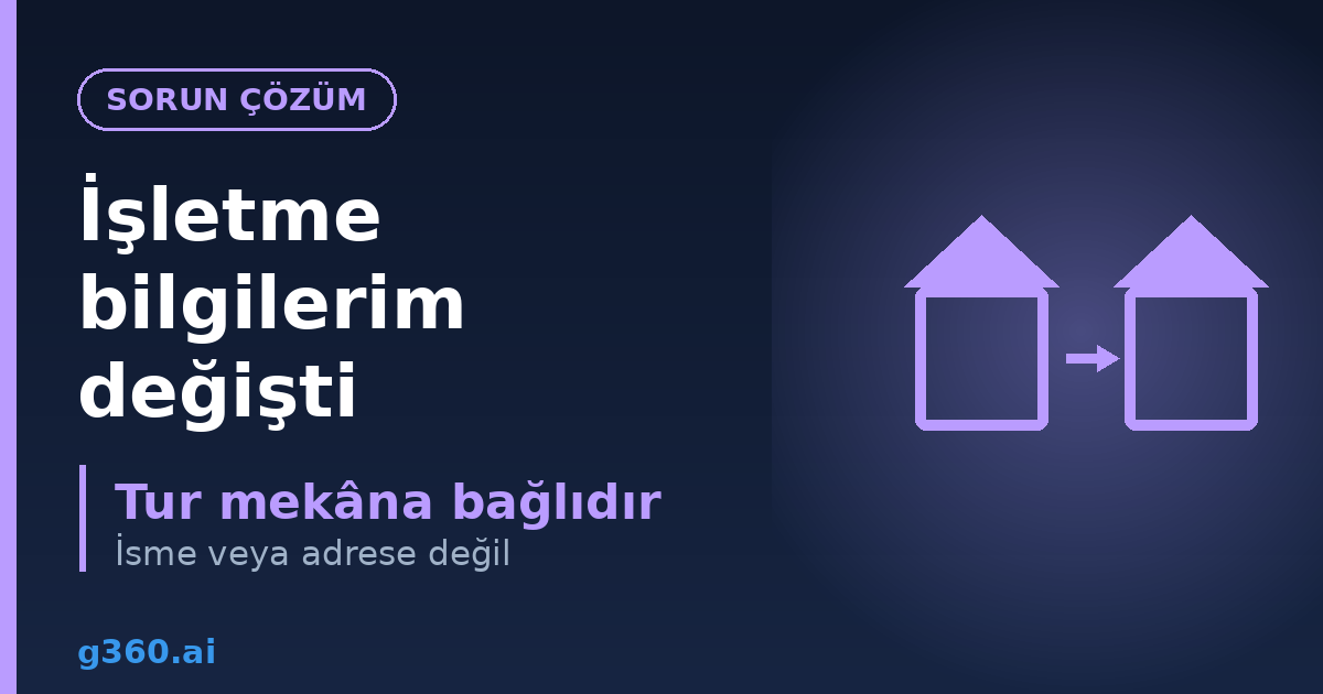 Isletme bilgileri degistiginde sanal turun durumu rehberi kapagi