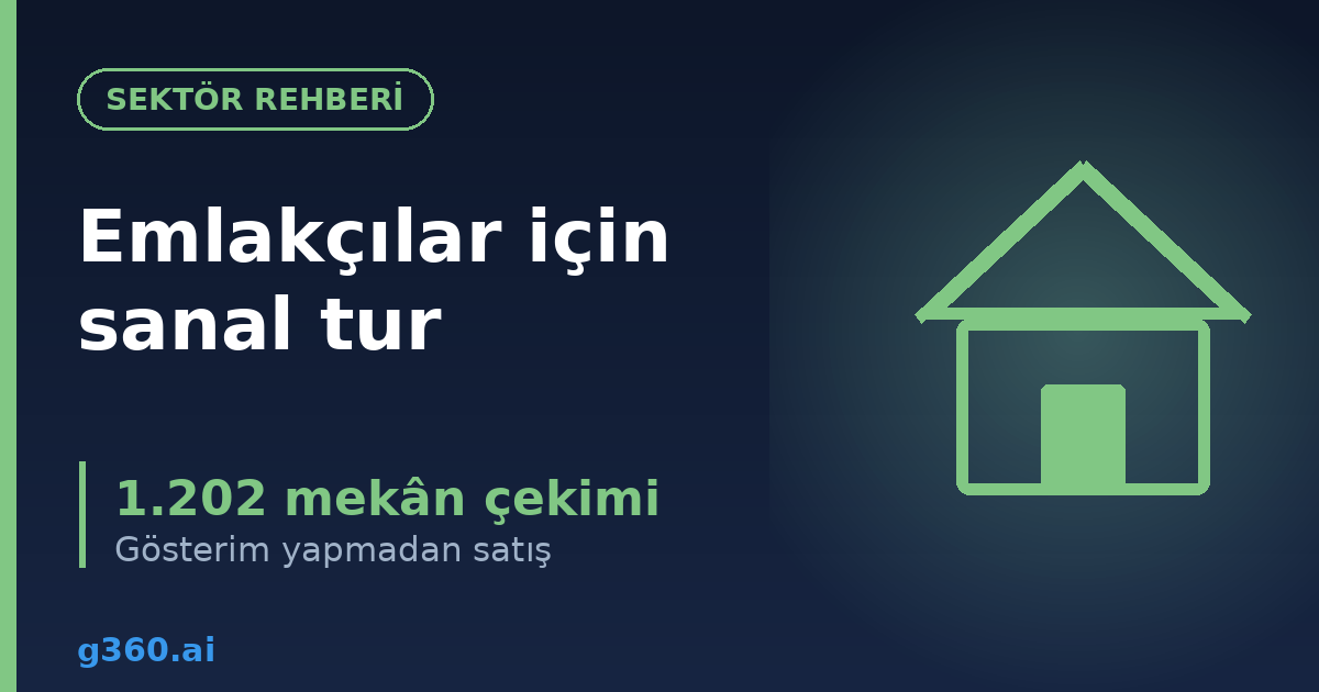 Emlakcilar icin sanal tur rehberi kapagi - 1.202 mekan cekimi